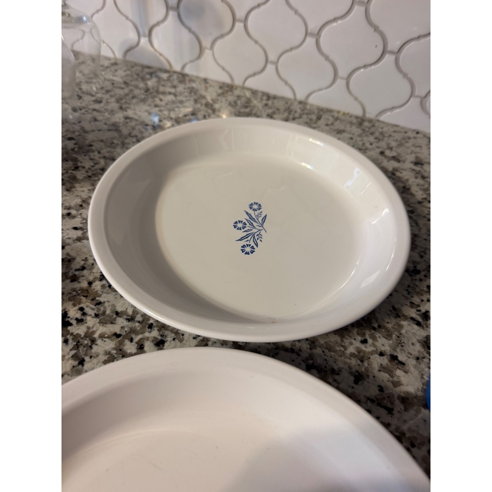 Corning Ware Blue Cornflower P-309 Pie Plates Set of 2 9in